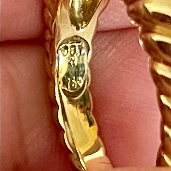 David Yurman Solid 18k Gold Blue Topaz Noblesse Ring - Size 7 - Picture 5 of 12